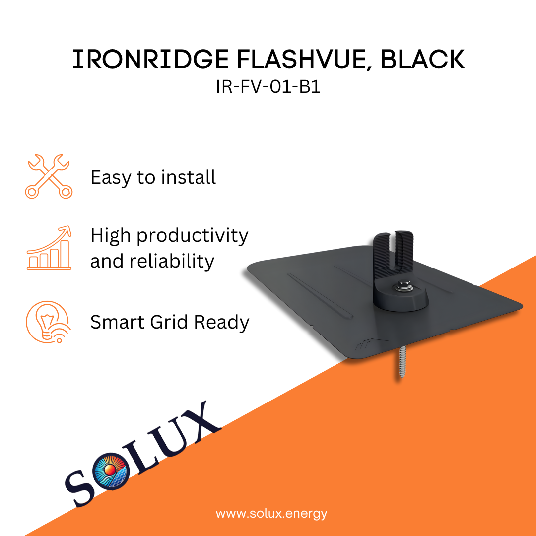 This is an image of FlashVue Ironridge Black Mounting Component